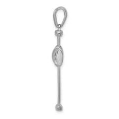 14K White Gold Latin Cross Pendant with Polished Rhodium Finish  Elegant and Timeless Design
