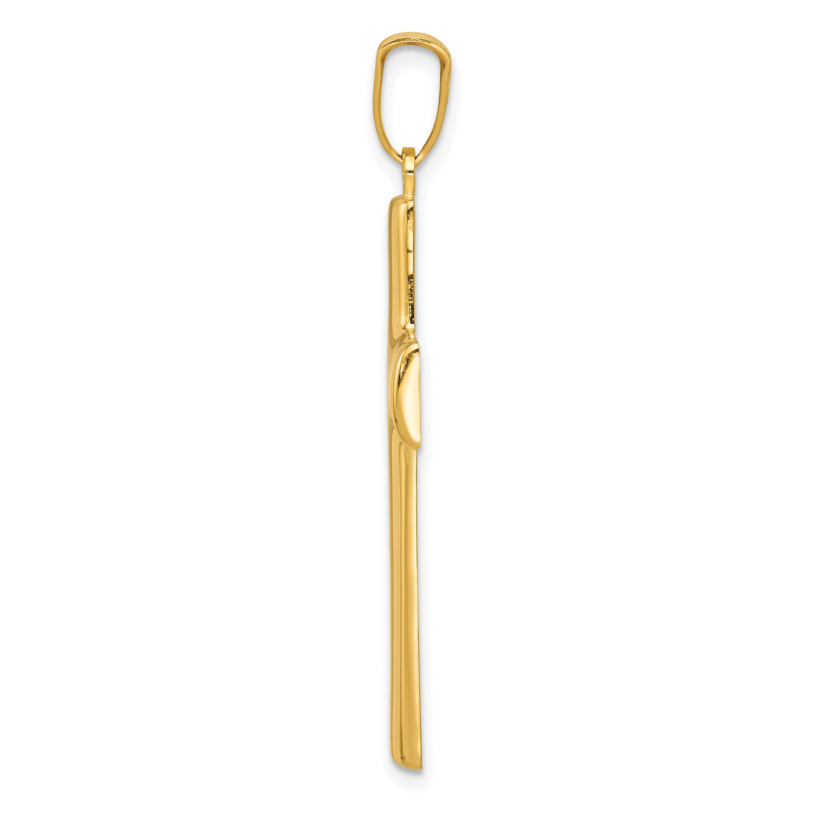 14K Gold Hollow Cross Pendant with Polished Finish by Sophia Jewelers Secondary image