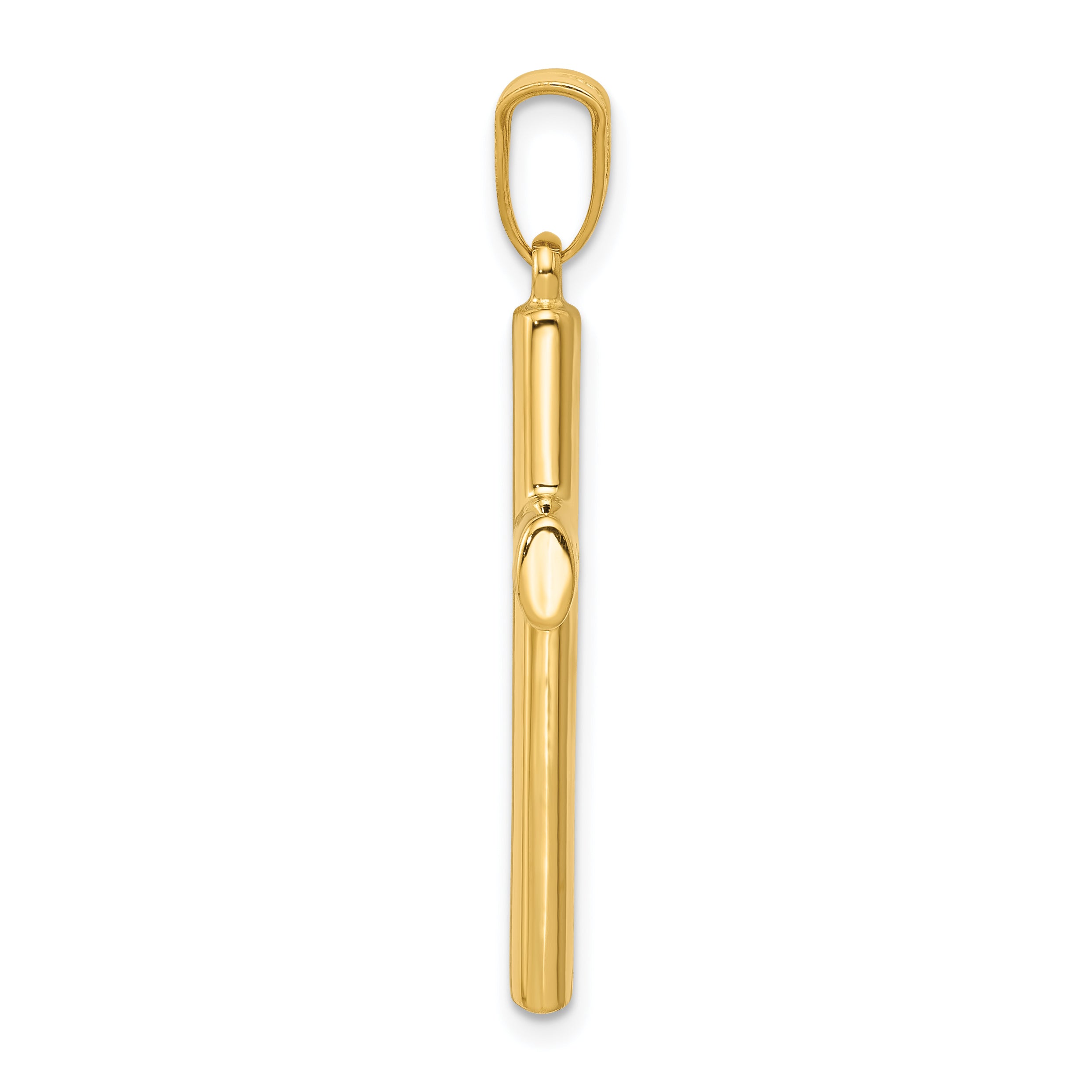 14K Gold Hollow Cross Pendant with Polished Finish Reversible Design Secondary image