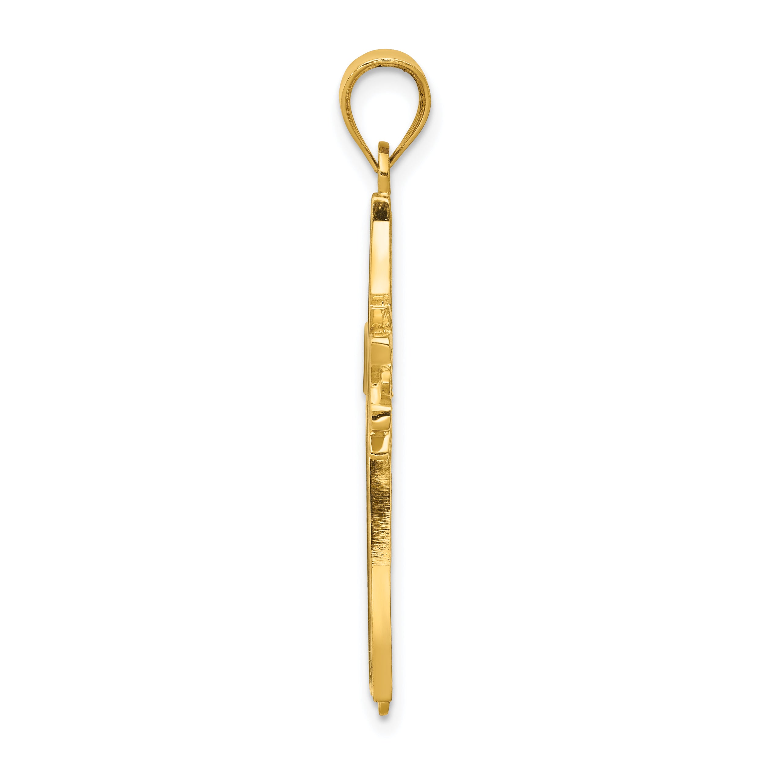 14K Gold Enameled Latin Cross Pendant with Solid Cast Design Secondary image