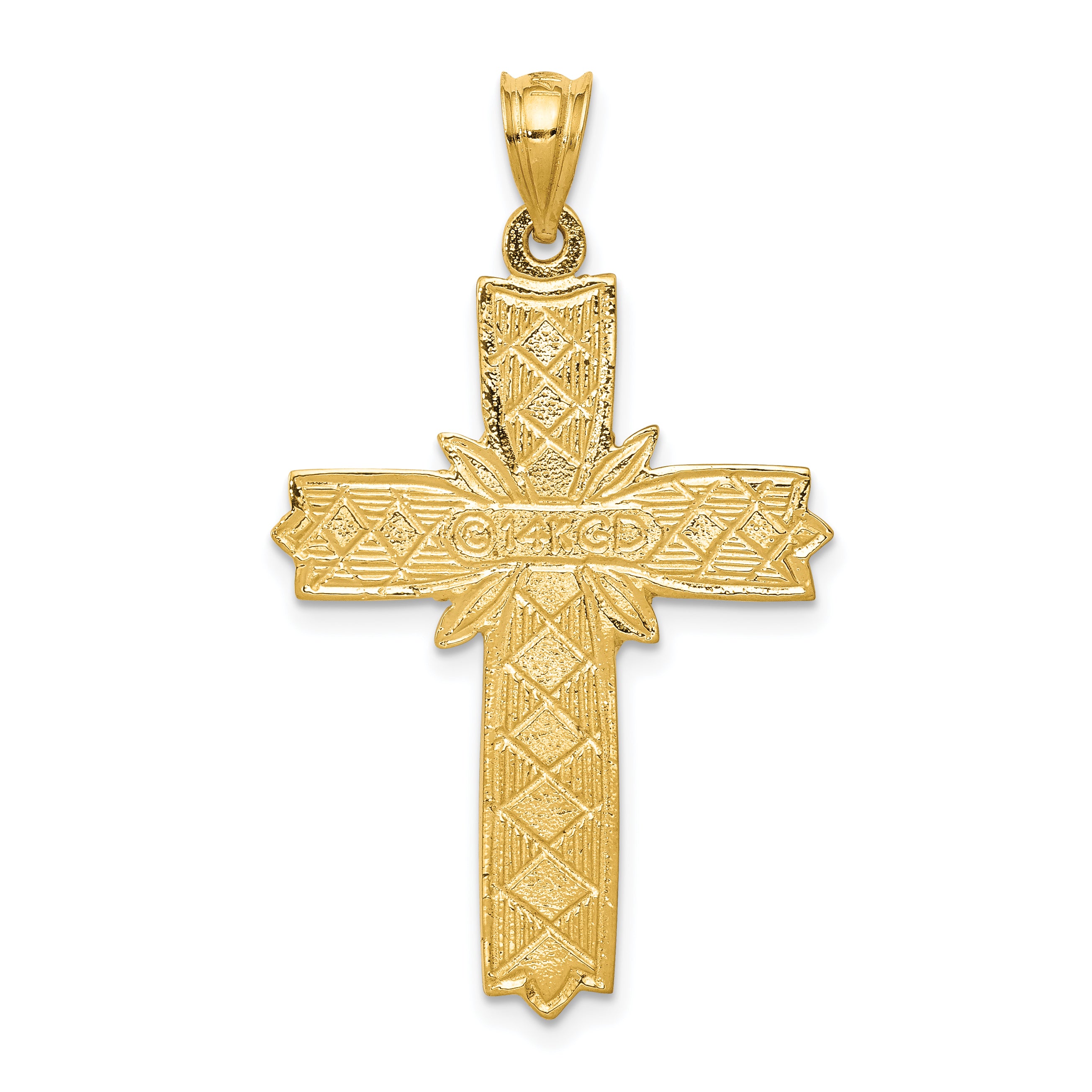 14k Enameled Latin Cross Pendant