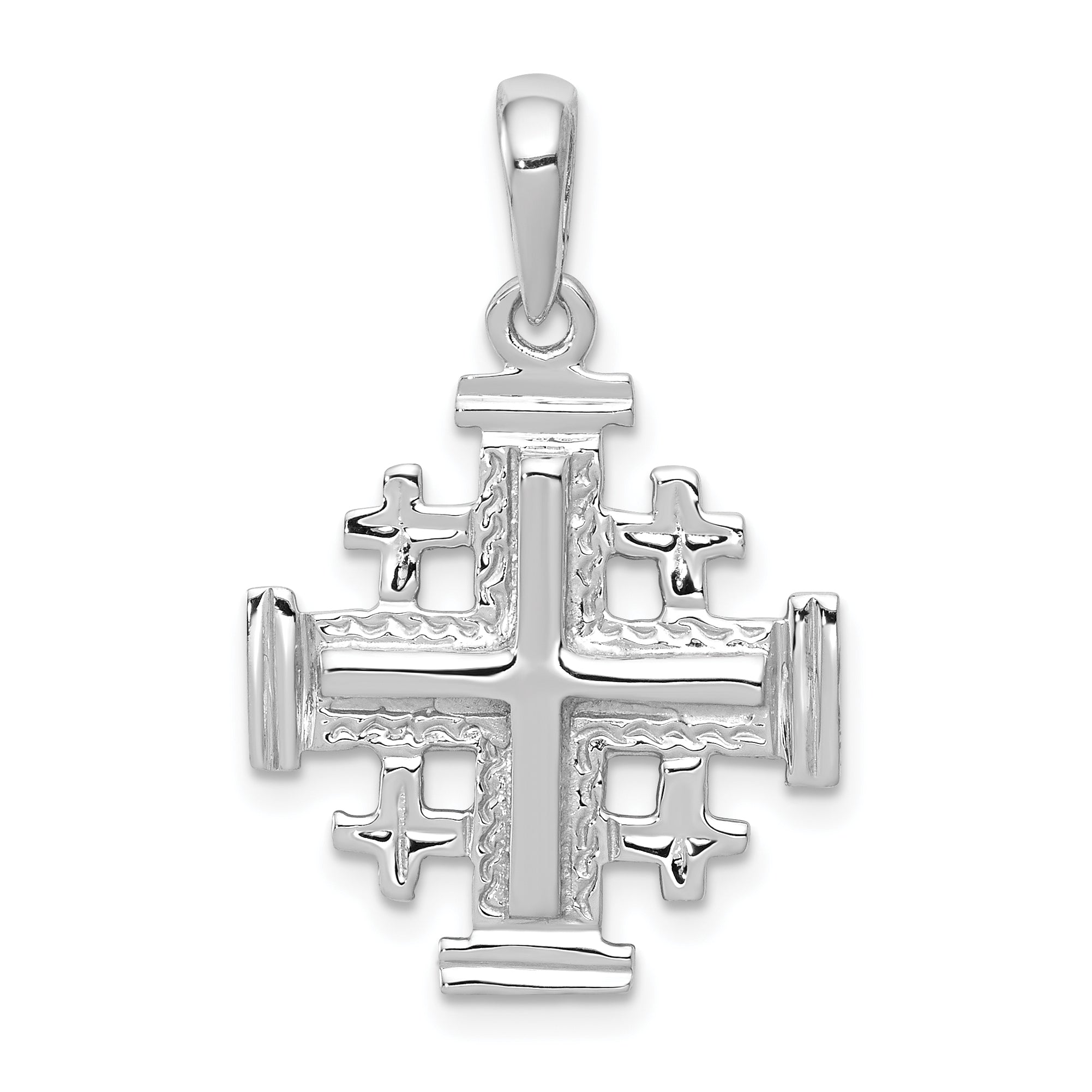 14k White Gold Jerusalem Cross Pendant Main image