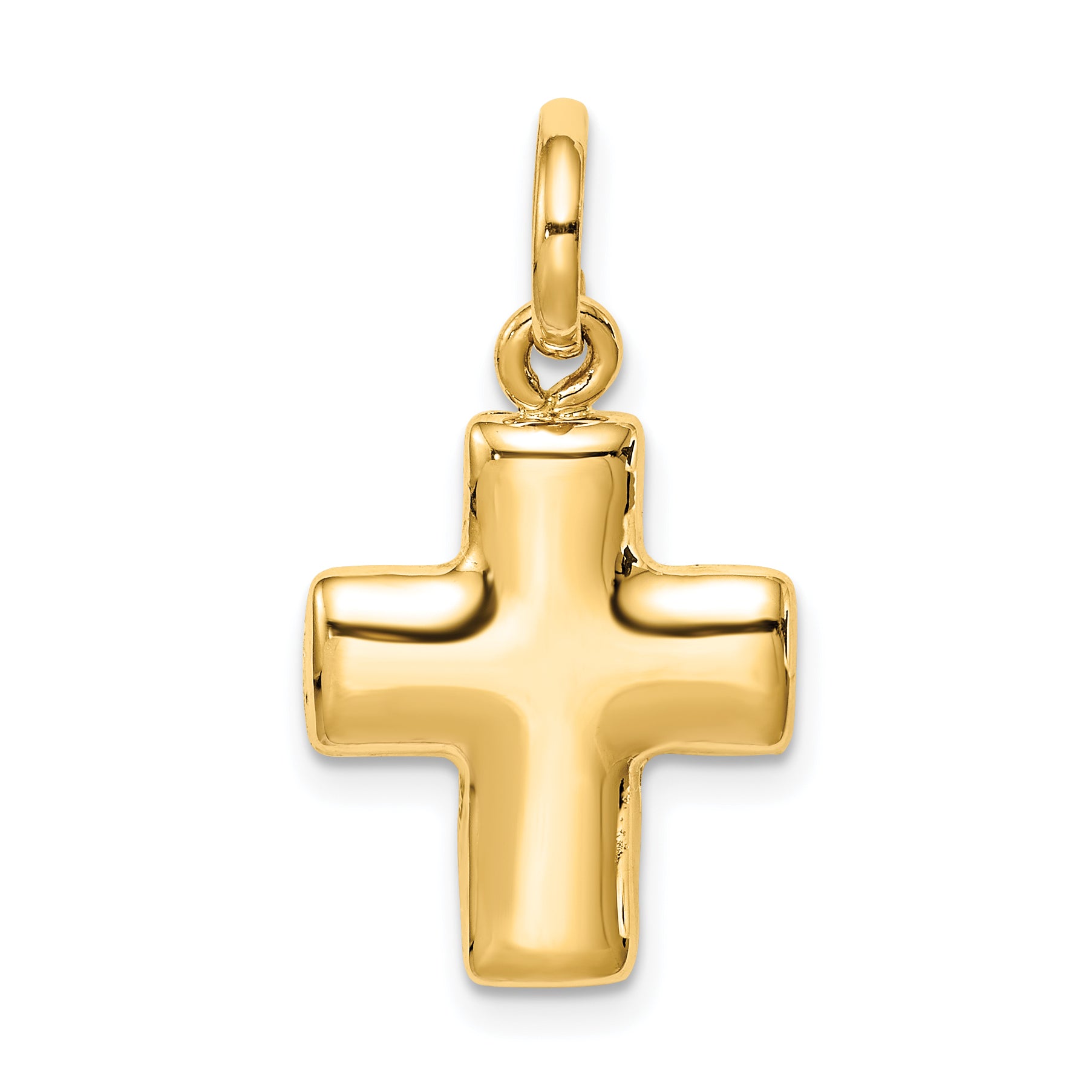 14k Puffed Cross Charm Main image