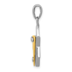 14K Two-Tone Gold Star of David Pendant with Open Back Design