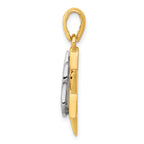 14K Two-Tone Gold Star of David Pendant with Open Back Design