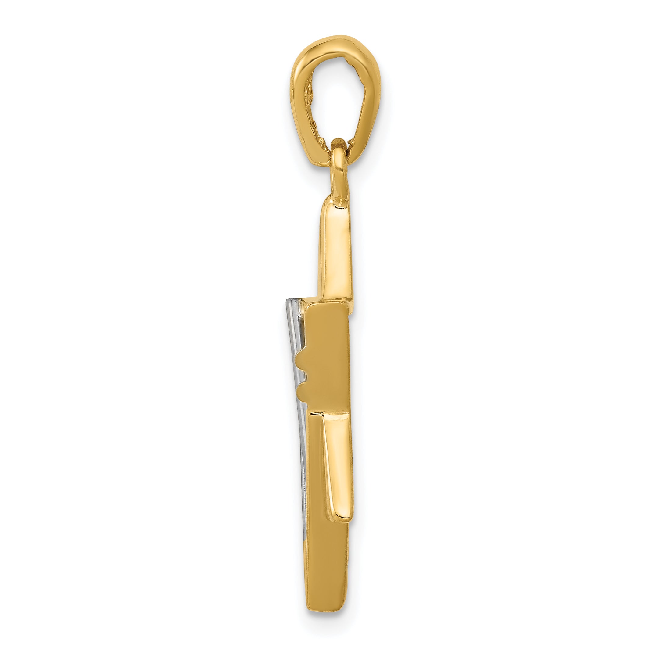 14K Two-Tone Gold Star of David Pendant with Open Back  Elegant and Timeless Design Secondary image