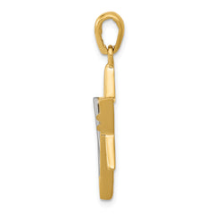 14K Two-Tone Gold Star of David Pendant with Open Back  Elegant and Timeless Design