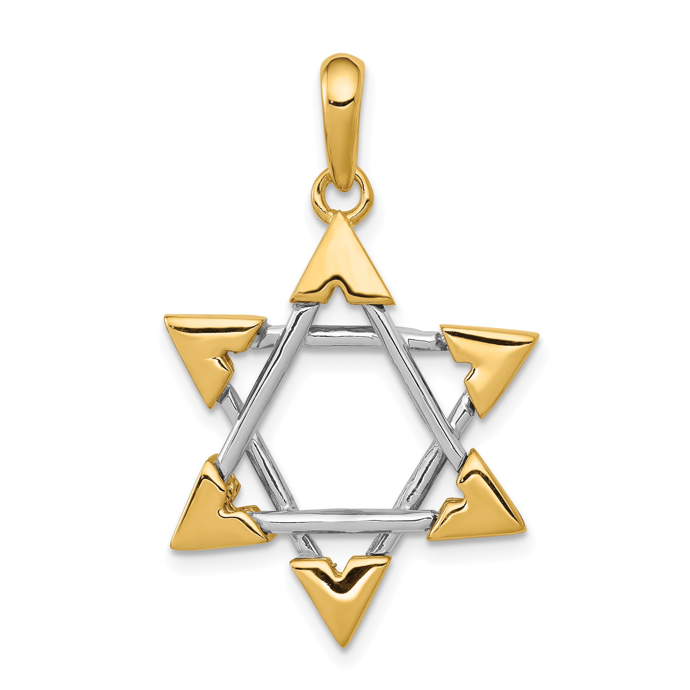 14k Two-tone Star of David Pendant