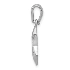 14K White Gold Star of David Pendant with Rhodium Plating  Elegant and Timeless