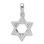 14K White Gold Star of David Pendant with Rhodium Plating  Elegant and Timeless