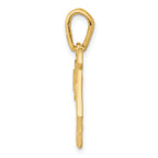 14K Gold Filigree Chai Pendant with Polished Finish Elegant & Solid Design