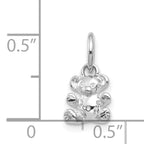 14K White Gold Teddy Bear Charm with Rhodium Finish Cute and Elegant