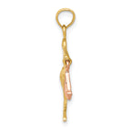 14K Two-Tone Gold Stork Pendant with Solid Cast Design Sophia Jewelers