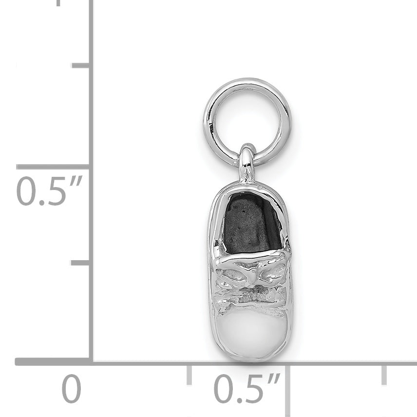 14K White Gold 3D Baby Shoe Charm with Rhodium Plating Elegant Keepsake Secondary image