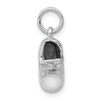 14k  3D White Gold Baby Shoe Charm