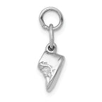 14K White Gold 3D Moveable Baby Shoe Charm  Rhodium-Plated Elegant Keepsake