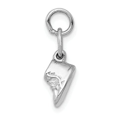 14k 3D Moveable White Gold Baby Shoes Charm