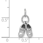 14K White Gold 3D Moveable Baby Shoe Charm  Rhodium-Plated Elegant Keepsake