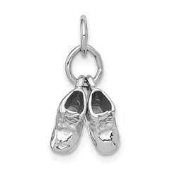 14k 3D Moveable White Gold Baby Shoes Charm