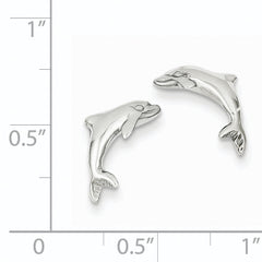 14k White Gold Dolphin Earrings