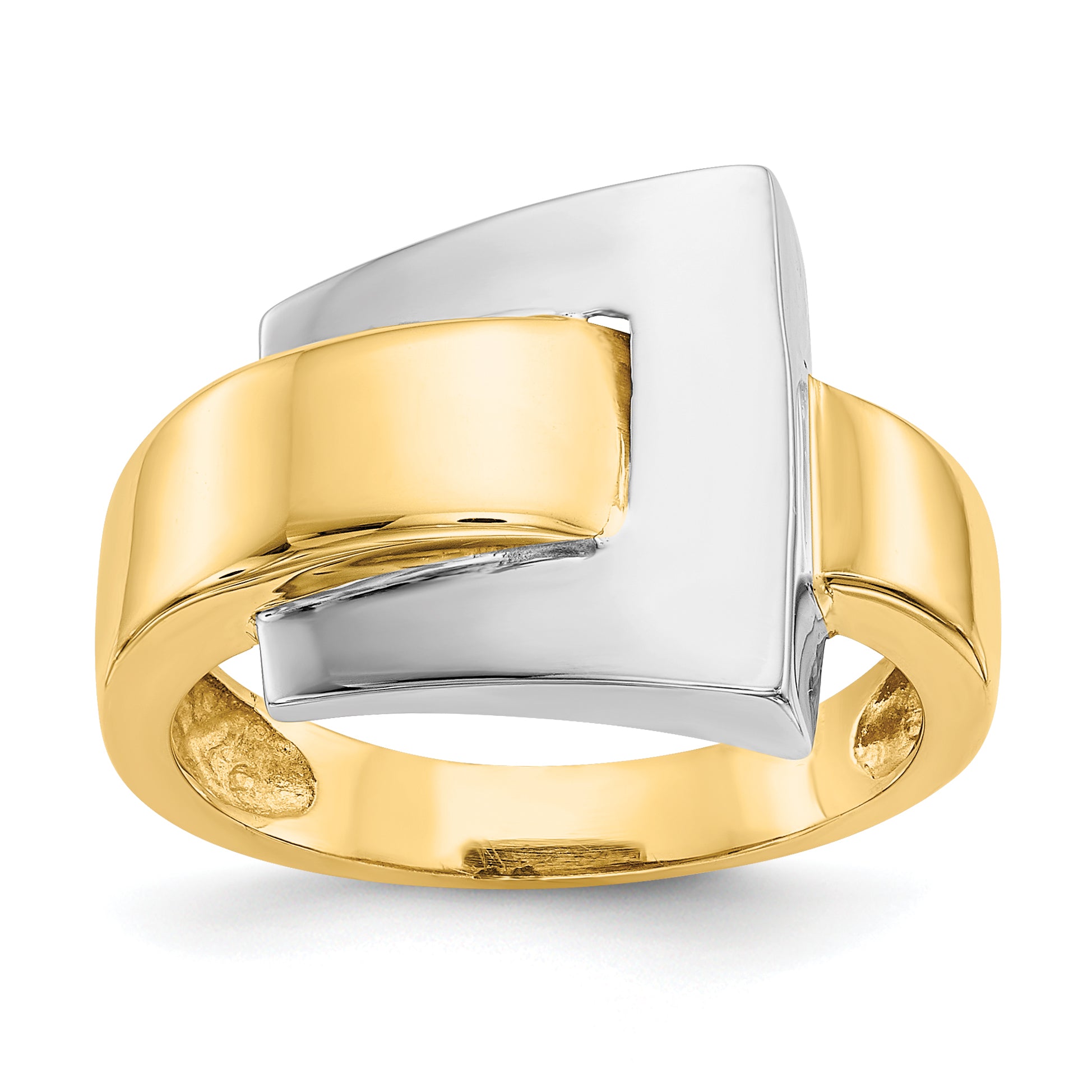 14k Two-tone Polished Buckle Ring Main image