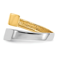 14k Two-tone Square Overlapping Ring