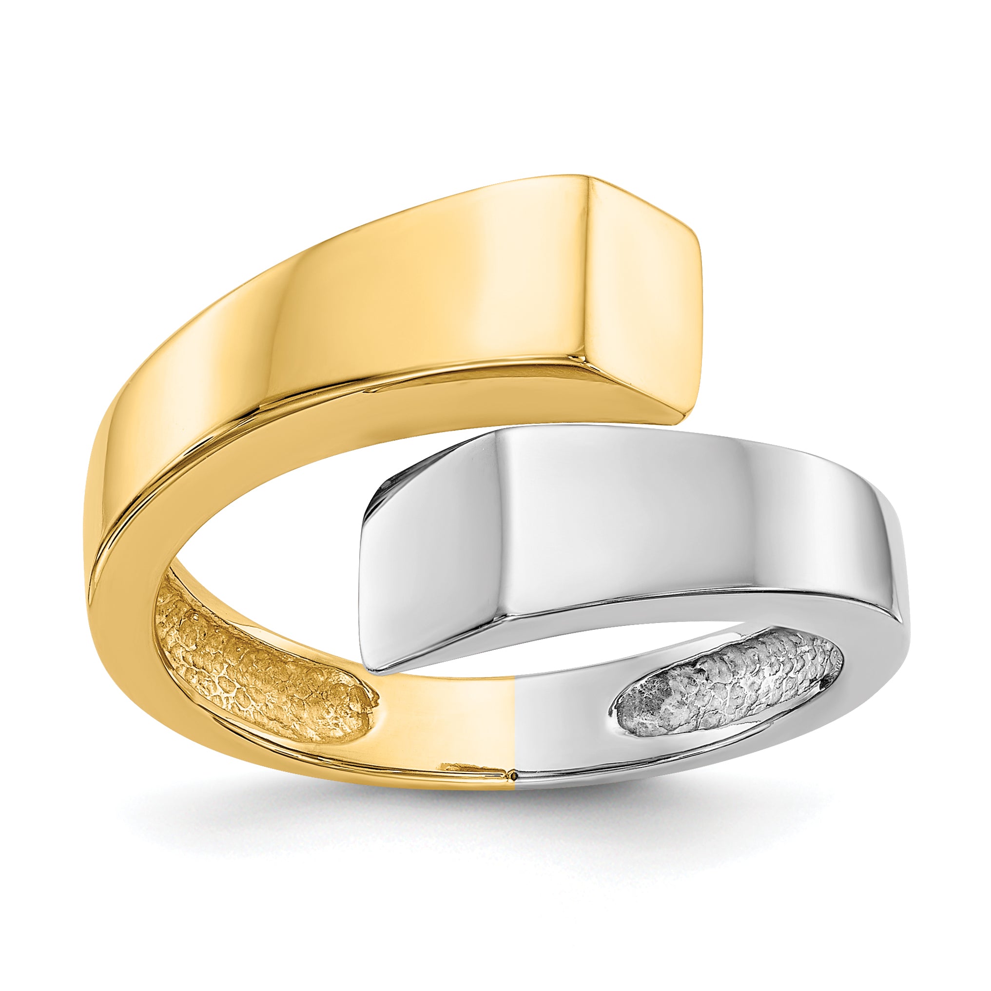 14k Two-tone Square Overlapping Ring Main image