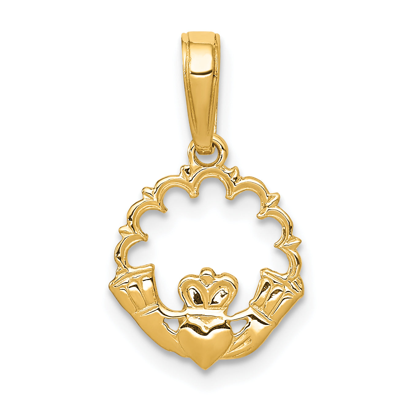 14k Polished Claddagh Pendant Main image