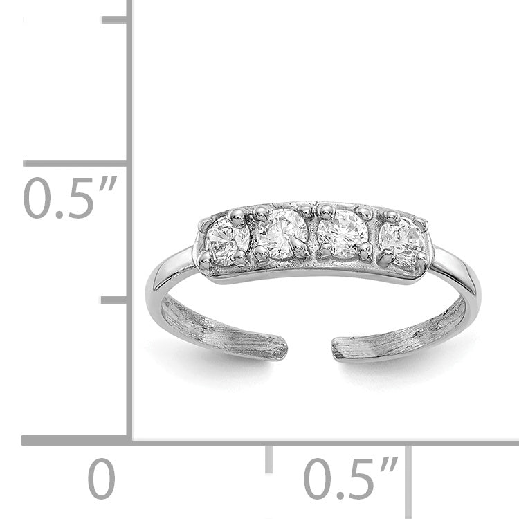 14k White Gold CZ Toe Ring