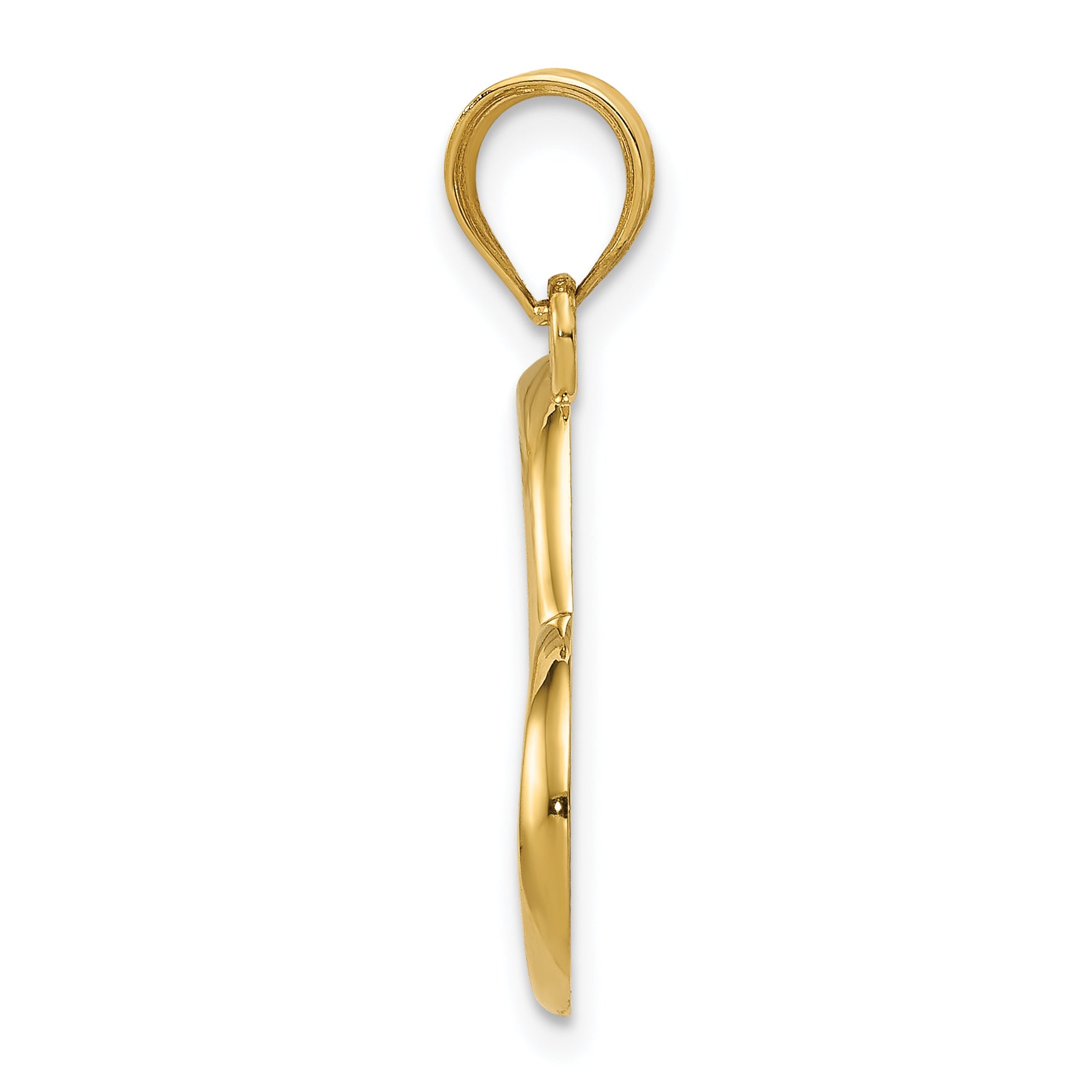 14K Gold Polished Dangling Heart Pendant Elegant Casted Design by Sophia Jewelers Secondary image