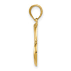 14K Gold Polished Dangling Heart Pendant Elegant Casted Design by Sophia Jewelers