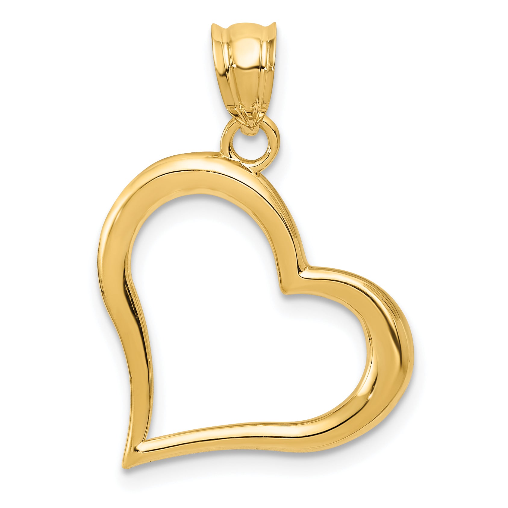 14K Polished Dangling Heart Pendant Main image