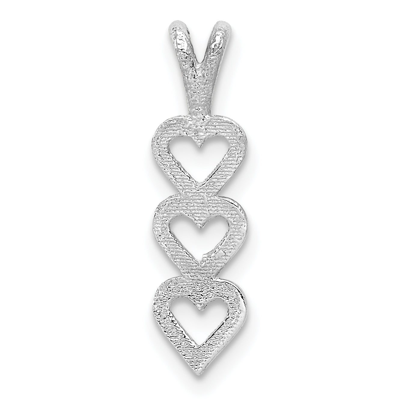 14k White Gold Triple Heart Pendant Main image