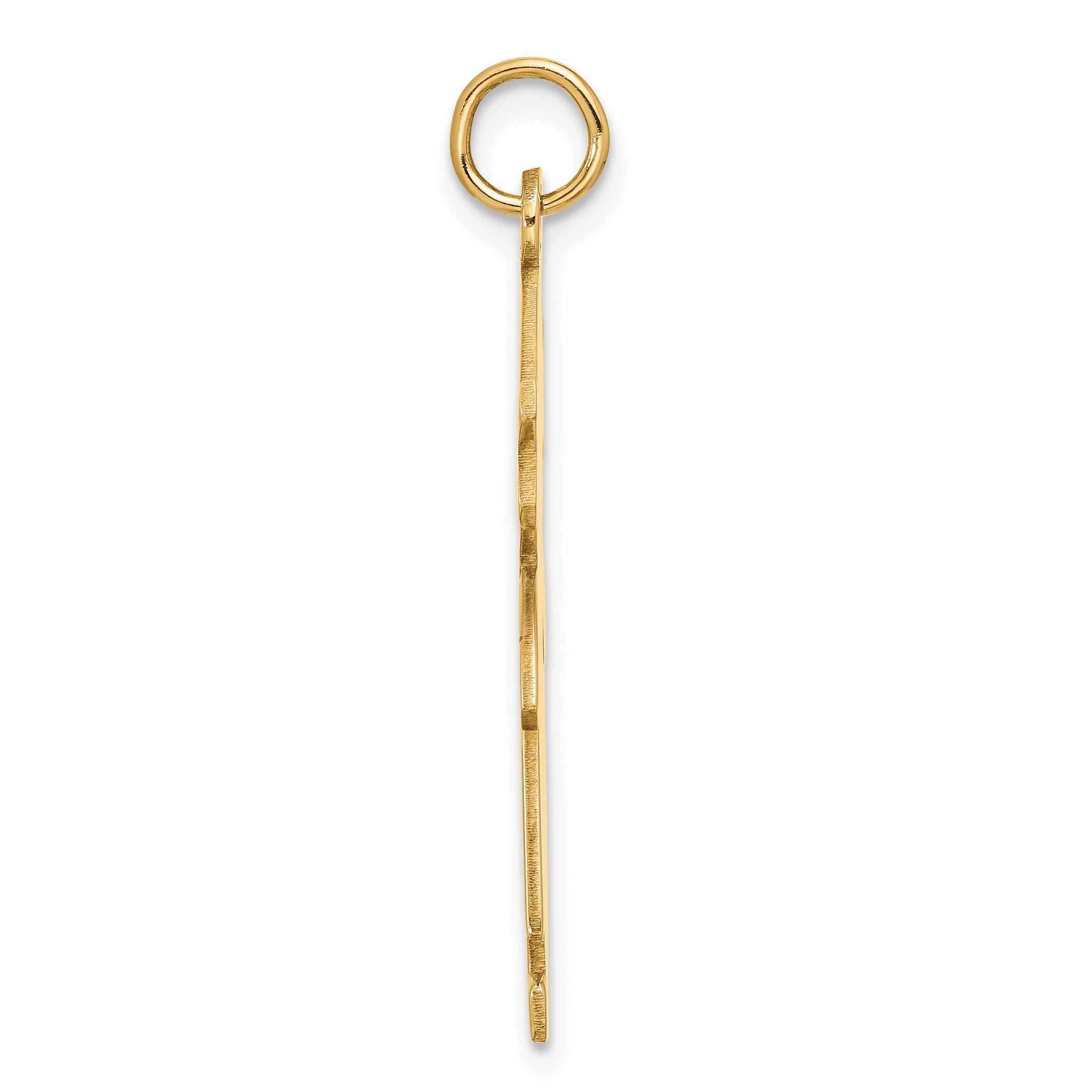 14K Gold Satin Finish Girl Charm Solid, Die-Struck Yellow Gold