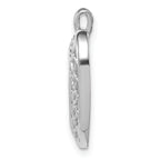 14K White Gold Cut-Out Heart Pendant with Polished Rhodium Finish Elegant Design
