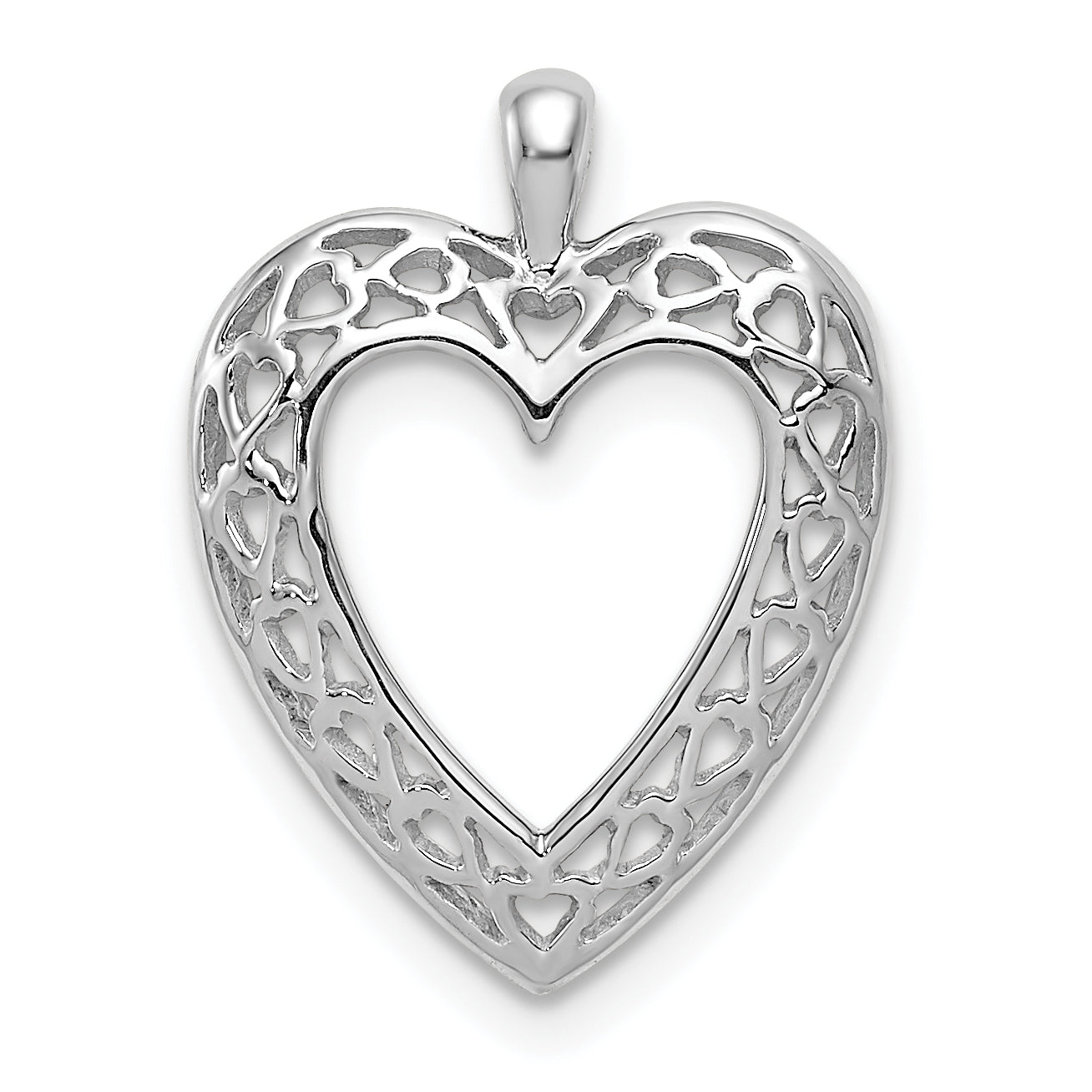 14K White Cut-Out Heart Pendant Main image