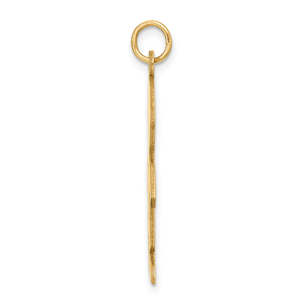 14K Gold Satin Boy Charm Solid Die Struck Themed Pendant