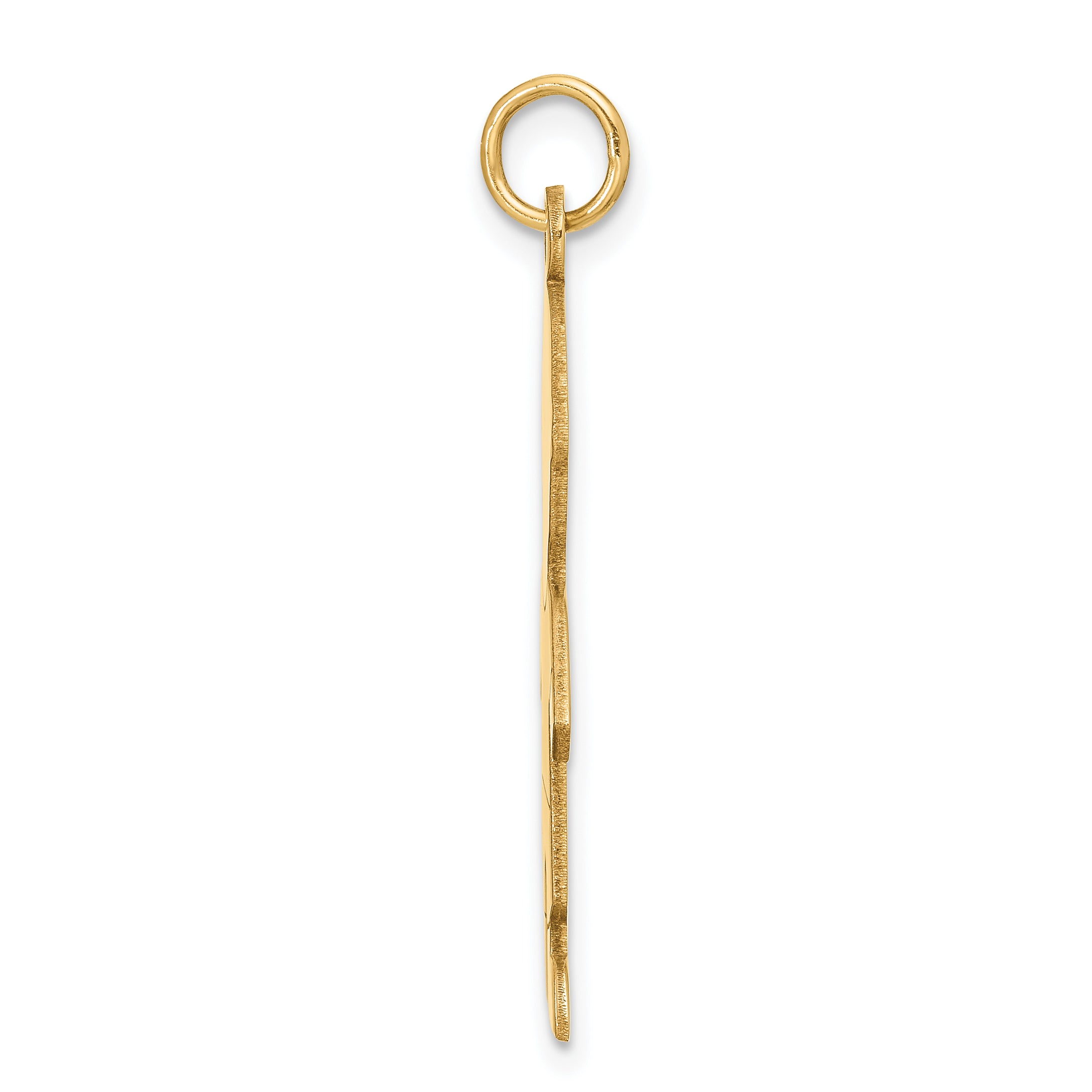 14K Gold Satin Boy Charm Solid Die Struck Themed Pendant