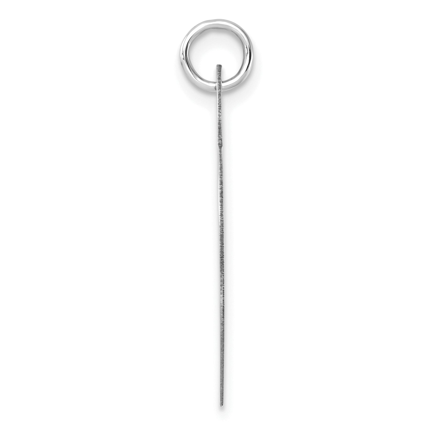 14K White Gold Heart Charm with Polished Finish and Engravable Design