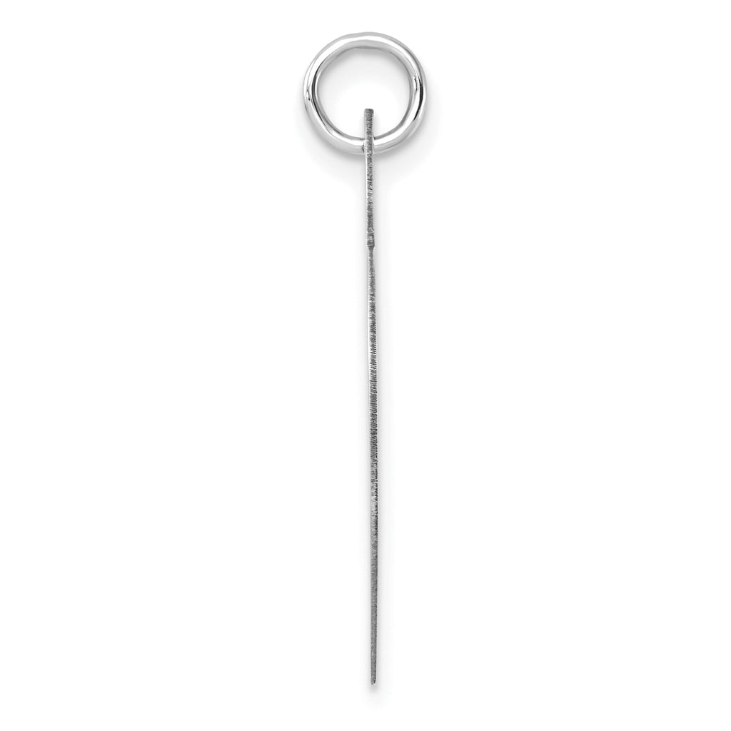 14K White Gold Heart Charm with Polished Finish and Engravable Design