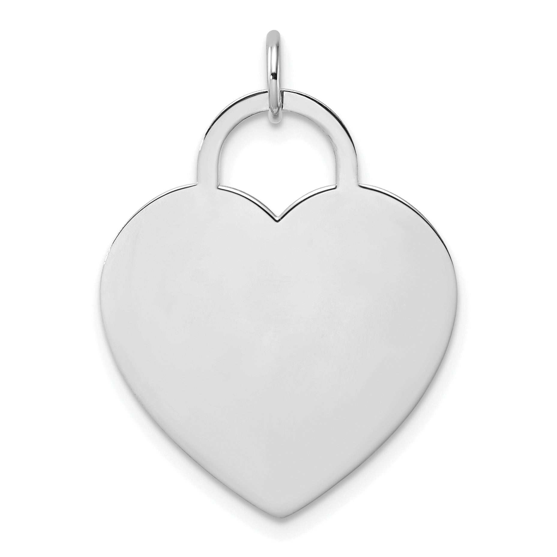 14k White Gold Heart Disc Charm Main image