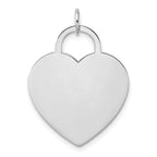 14k White Gold Heart Disc Charm