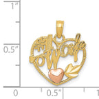 14K Two-Tone Gold Heart Pendant for #1 Wife  Elegant Cast Design