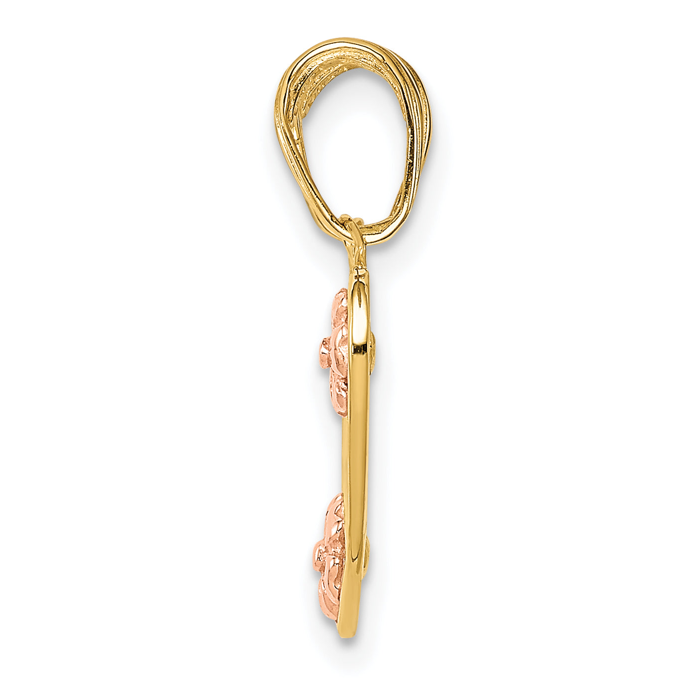 14K Two-Tone Gold Break-Apart Heart Pendant for Mother and Child Secondary image