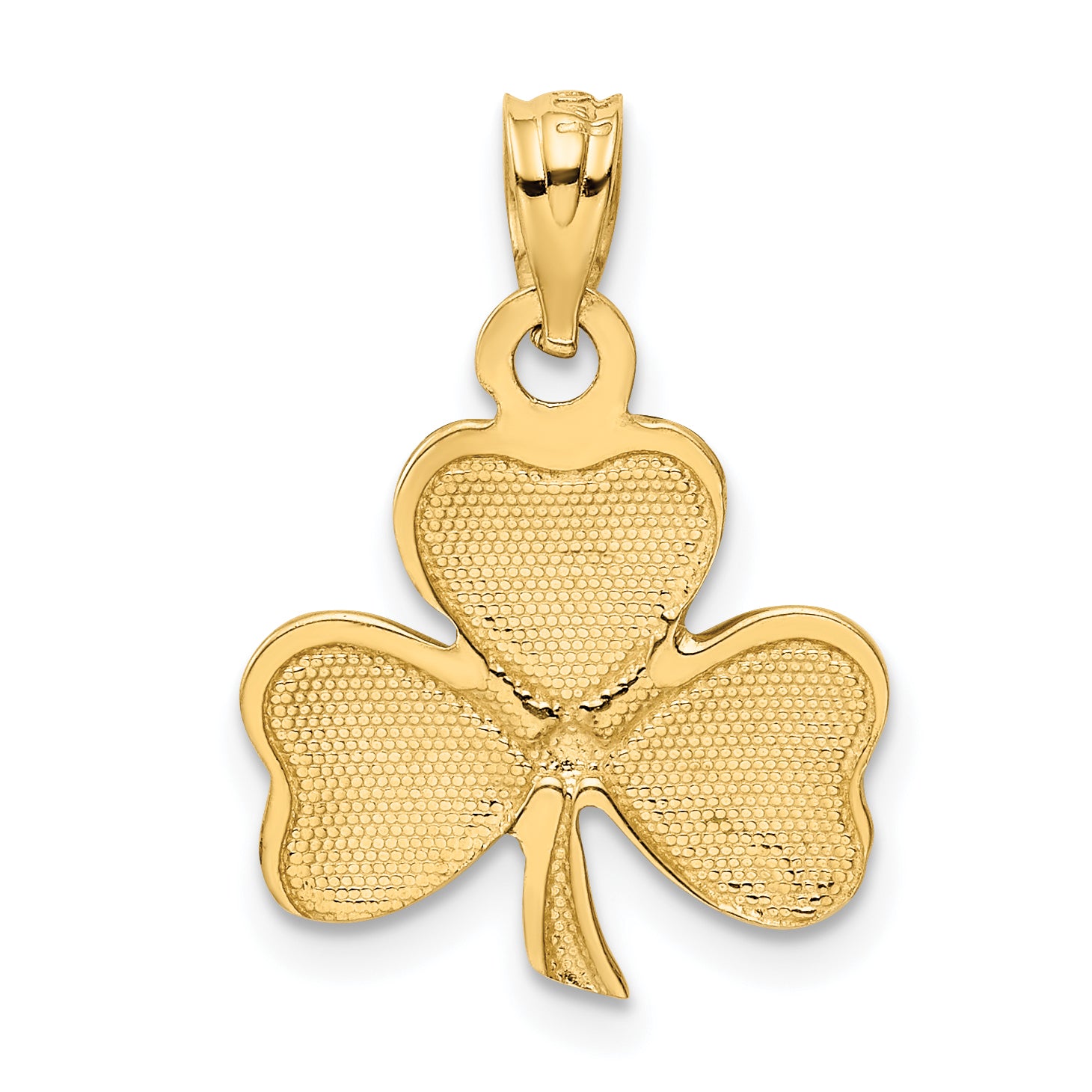 14k Enameled 3 Leaf Clover Pendant