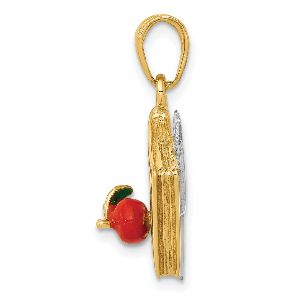 14K Two-Tone Gold 3D Enameled ABC School Book Pendant by Sophia Jewelers