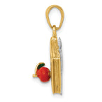 14K Two-Tone Gold 3D Enameled ABC School Book Pendant by Sophia Jewelers