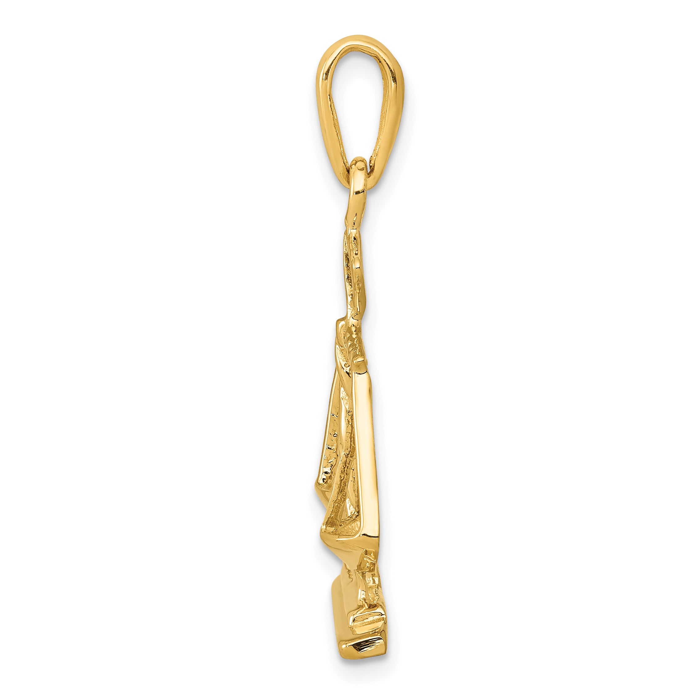 14K Gold Scales of Justice Pendant with Polished Finish Secondary image