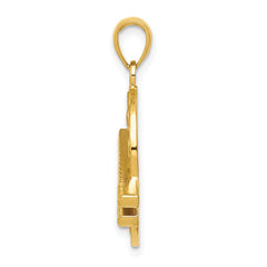 14K Gold Enameled Artist Palette Pendant with Multi-Color Accents