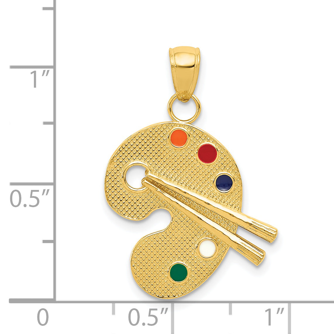 14k Enameled Artist Palette Pendant